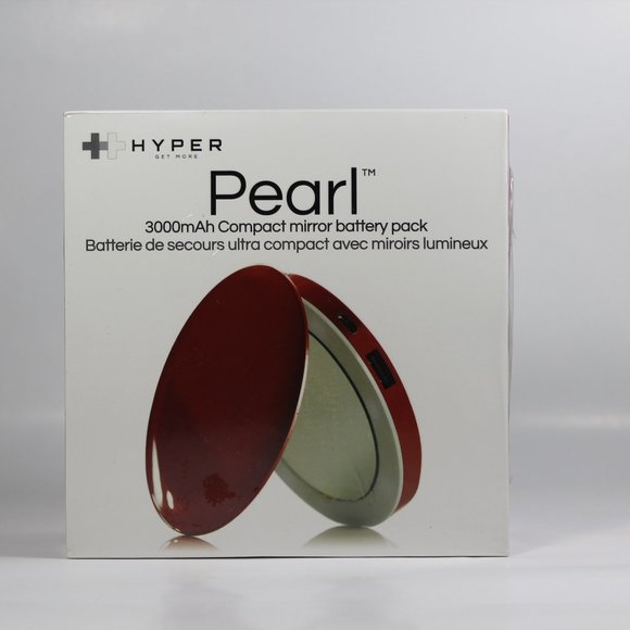 NEW Hyper Pearl Compact Mirror USB Battery, Red - Picture 1 of 4